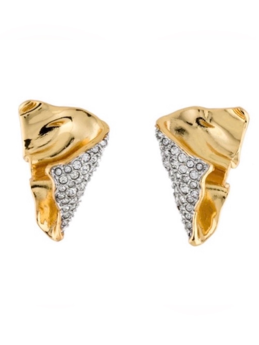 NEW Alexis Bittar Solanales Crystal Fold Over Stud Earrings SB07
